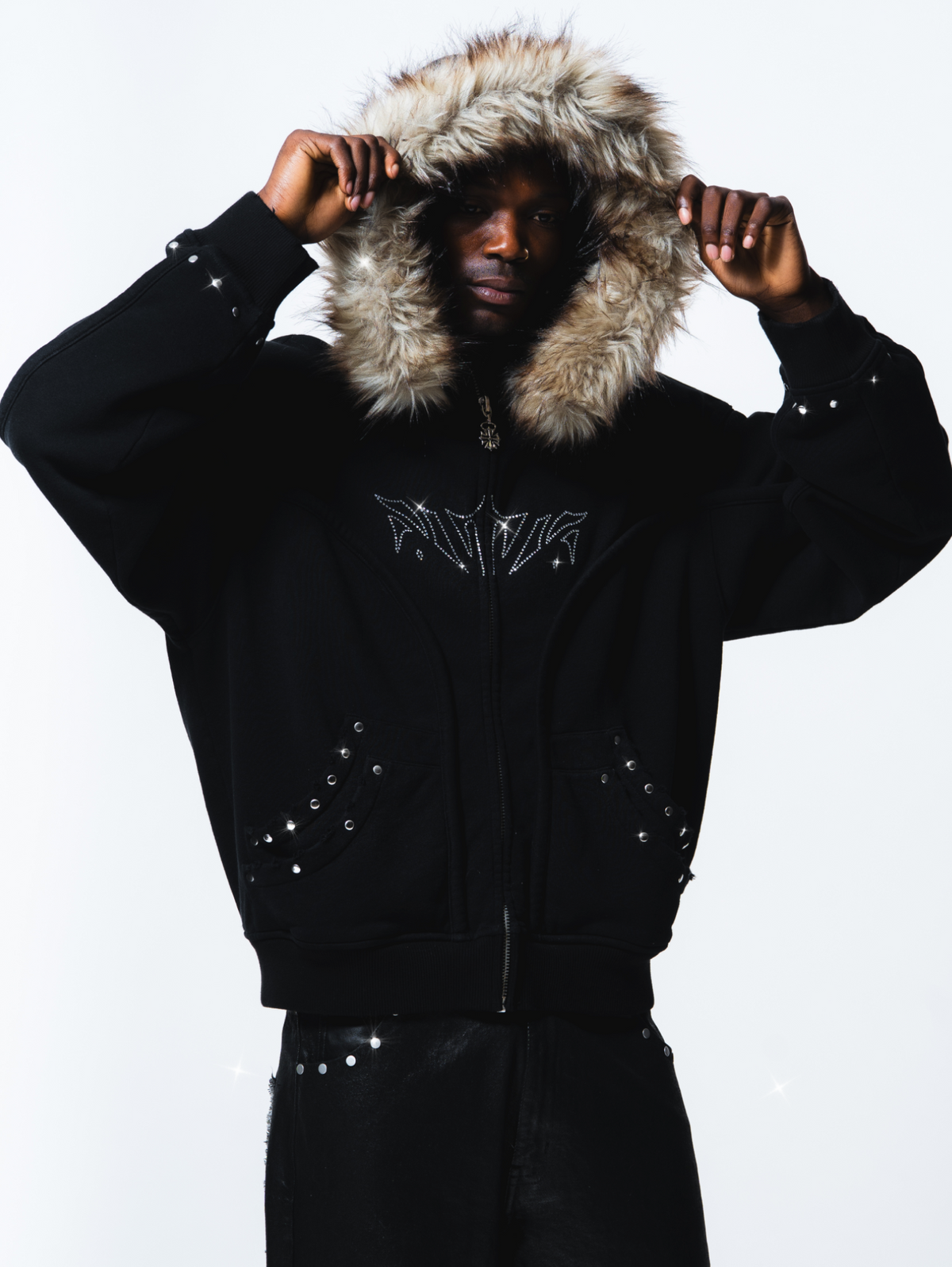 Fur Phantom Hoodie Black