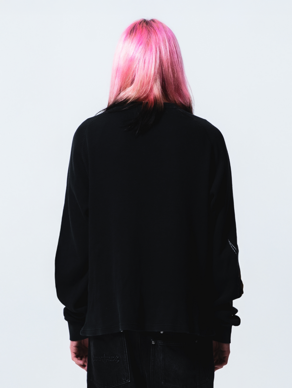 Script Longsleeve Waffle Black