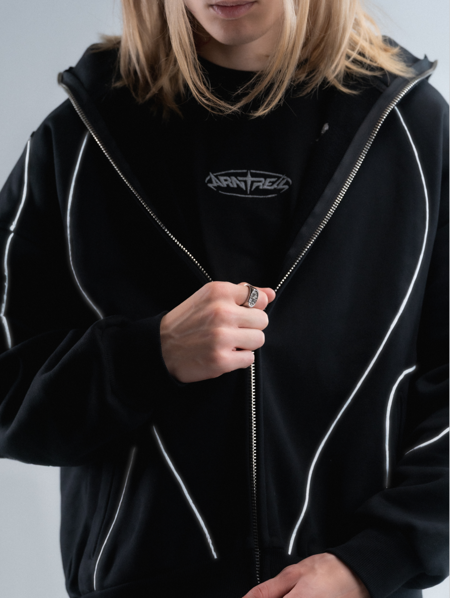Reflective Phantom Hoodie Black