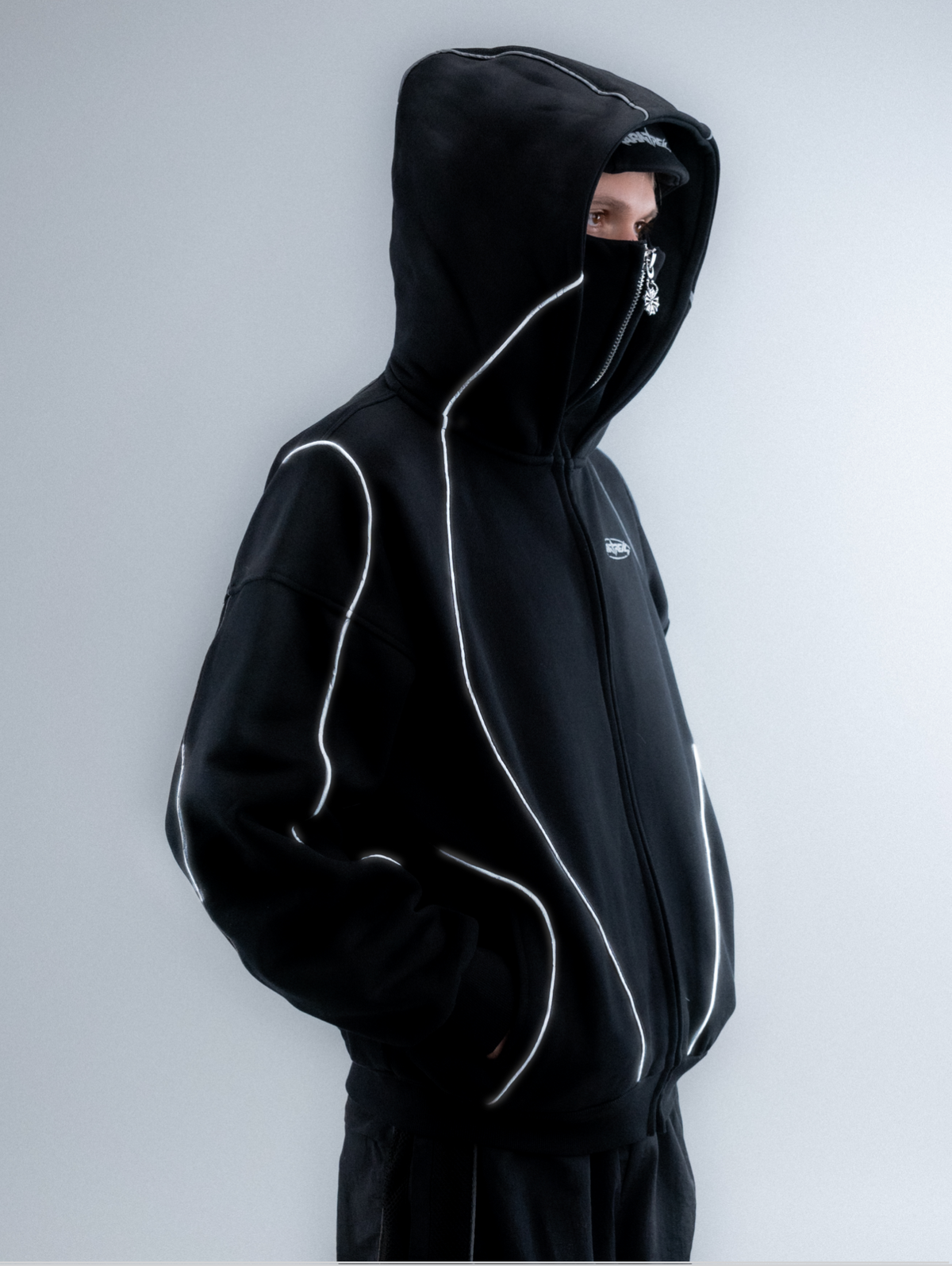 Reflective Phantom Hoodie Black
