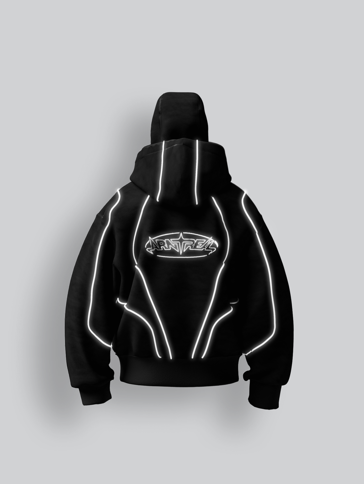Reflective Phantom Hoodie Black