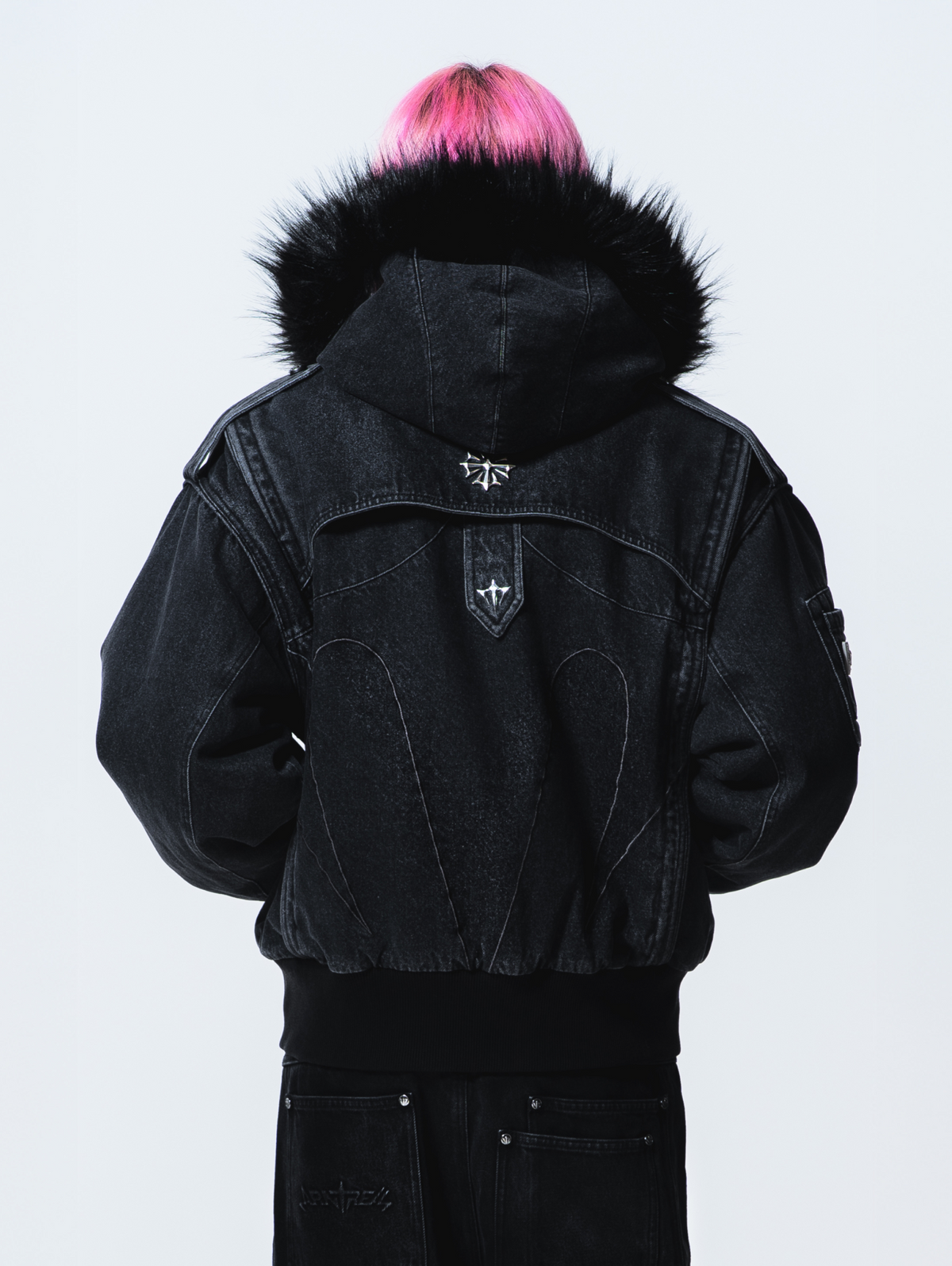 Fur Forged Denim Bomber