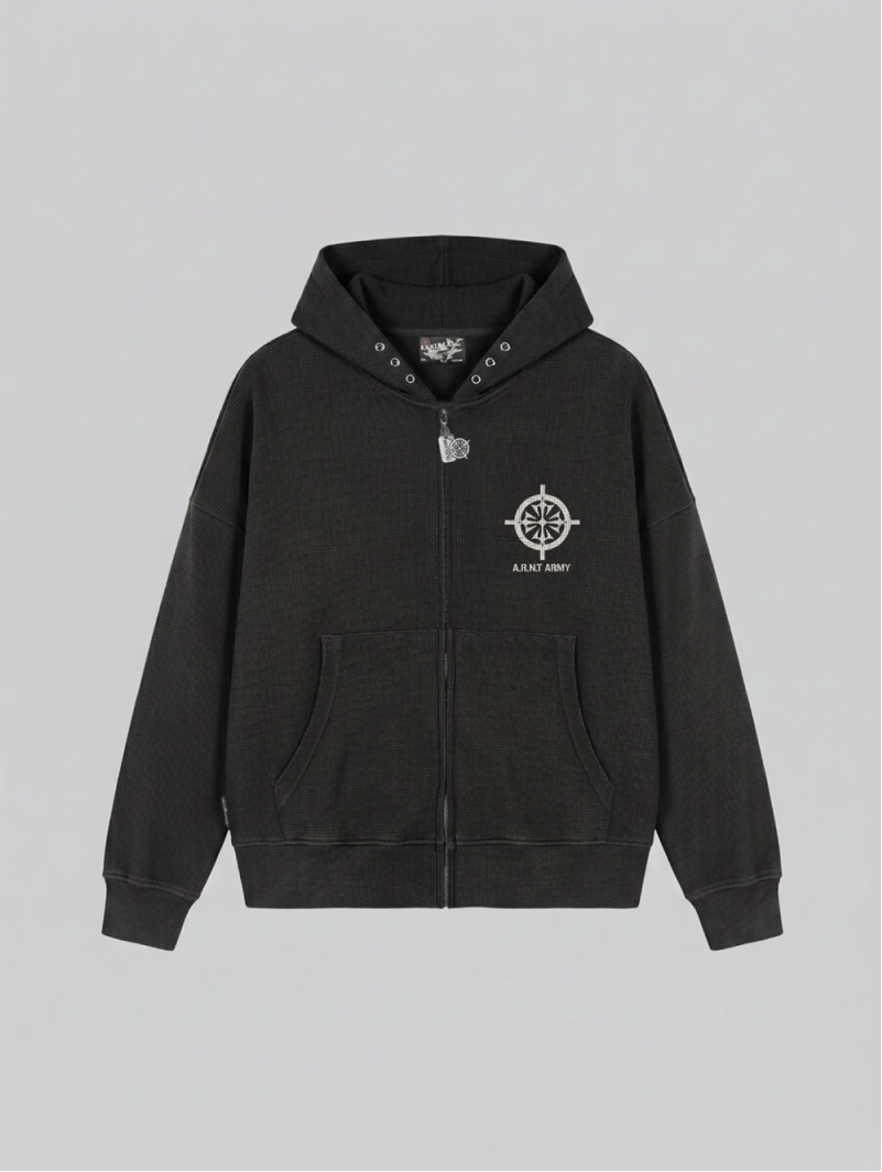 Waffle Wash Black Hoodie