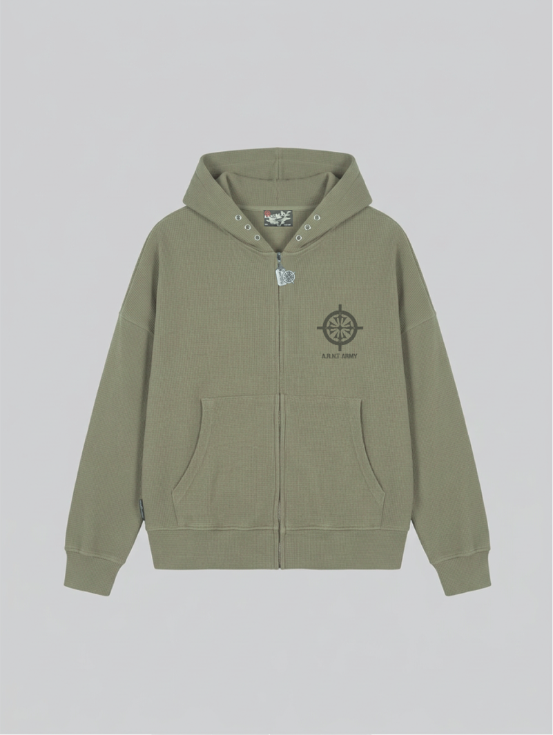 Waffle Olive Hoodie